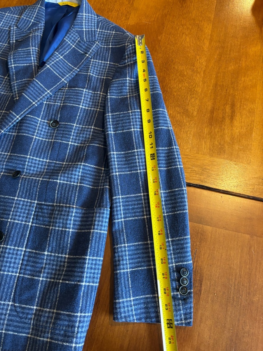 Canali Kei Double-Breasted Navy Plaid Sport Coat 40R - Picture 5 of 11